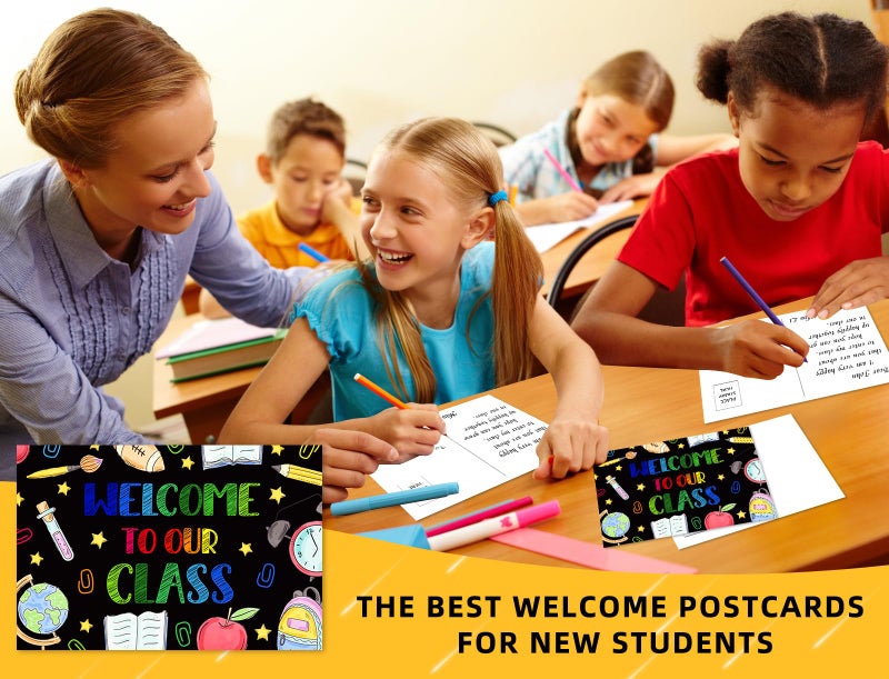SICOHOME 36pcs Welcome to Our Class Postcards, 4""x6"" Chalkboard Themed Blank Postcards for Teachers to Send to Kids for Back to School - Image 3